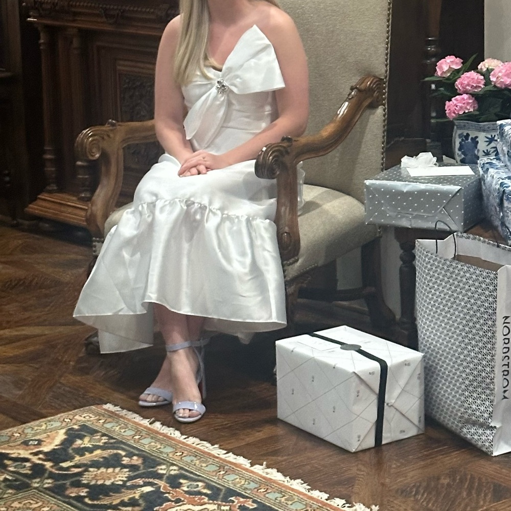 Anthropologie White Strapless Dress